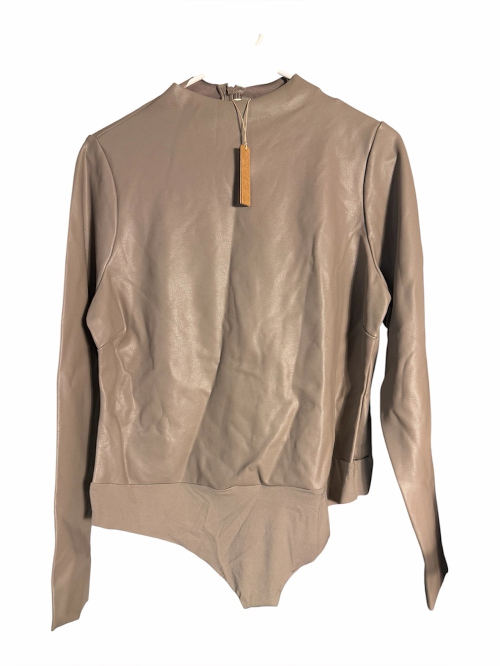 SKIMS Faux Leather Long-Sleeve Bodysuit